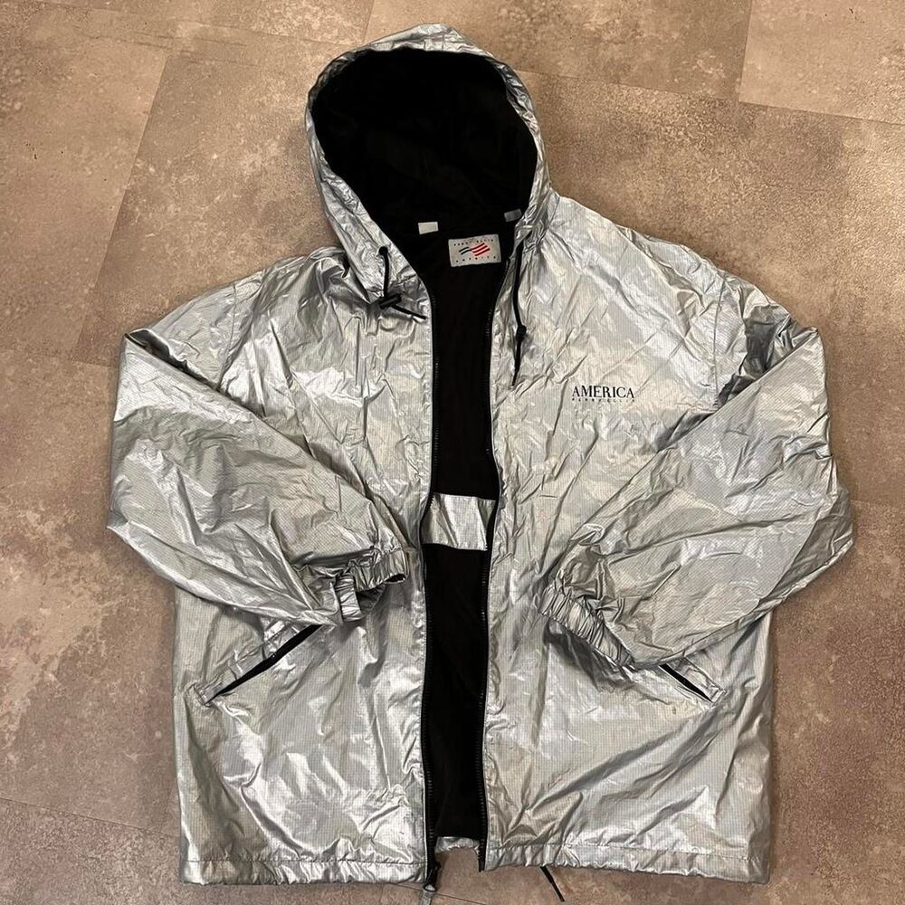 Perry-ellis Men's Silver and Grey Jacket